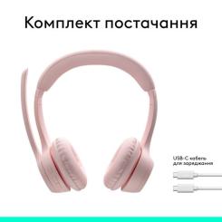 Наушники Logitech Zone 300 Bluetooth Rose Фото 9