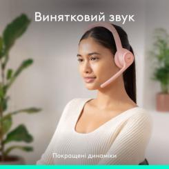 Наушники Logitech Zone 300 Bluetooth Rose Фото 2
