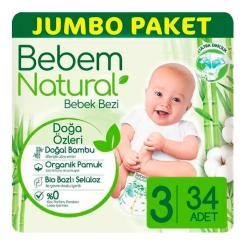 Подгузники Bebem Natural 3 midi 4-9 кг 34 шт Фото 1