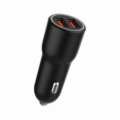 Зарядное устройство Gembird 2xUSB QC3.0 car adapter black Фото 4