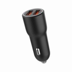 Зарядное устройство Gembird 2xUSB QC3.0 car adapter black Фото 5
