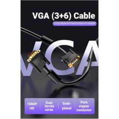 Кабель мультимедийный Vention VGA M to VGA M 1.5m ferrite Фото 1