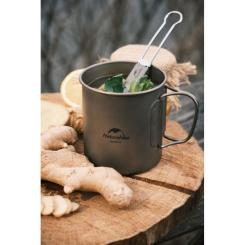 Ложка-вилка туристическая Naturehike титанова NH19C001-J Фото 9
