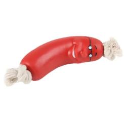 Игрушка для собак Nunbell Сосиска на мотузці 11 см Фото 1
