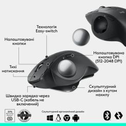 Мышка Logitech MX Ergo S Bluetooth Graphite Фото 8