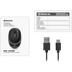 Мышка REAL-EL RM-440W Wireless/Bluetooth Black Фото 8