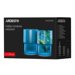 Набор стаканов Ardesto 200мл, 2шт, скло, блакитний Фото 6