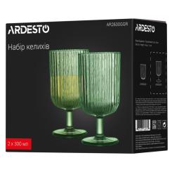 Набор бокалов Ardesto 300мл, 2шт, скло, зелений Фото 5