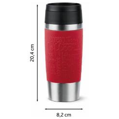 Термокружка Tefal Travel Mug Classic, 360мл, нержавіюча сталь, черво Фото 3