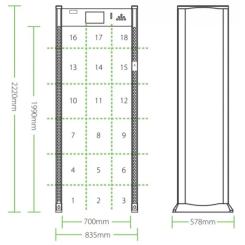 Металлоискатель ZKTeco ZK-D3180 на 18 зон детекції Фото 4