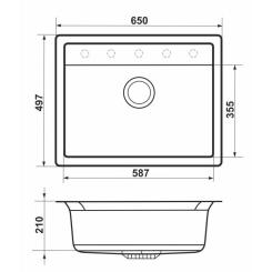 Мойка кухонная GRANADO ARTES gris з сифоном Фото 6