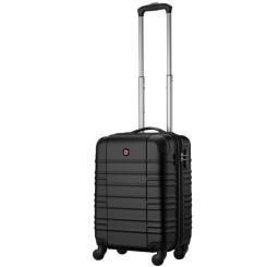 Чемодан Wenger Amplar, мала, пластик, 4 колеса, чорна Фото