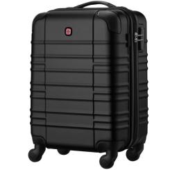 Чемодан Wenger Amplar, мала, пластик, 4 колеса, чорна Фото 1