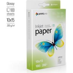 Фотобумага PrintPro 10x15 200г glossy, 100с Фото 1