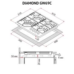 Варочная поверхность Perfelli DIAMOND GW69C NERO Фото 11