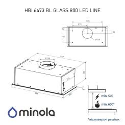 Вытяжка кухонная Minola HBI 6473 BL GLASS 800 LED Line Фото 11