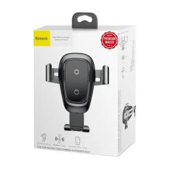 Универсальный автодержатель Baseus Metal Gravity with technology Qi 10W Фото 6