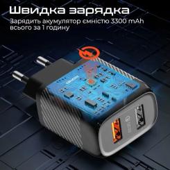 Зарядное устройство Promate 18W 2xUSB-A Фото 3