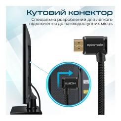 Кабель мультимедийный Promate HDMI M to HDMI M V2.0 5.0m 90° corner Фото 1