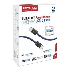 Дата кабель Promate USB-C to USB-C 2.0m Фото 1