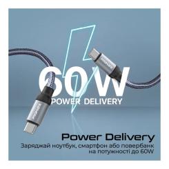 Дата кабель Promate USB-C to USB-C 1.2m Фото 2