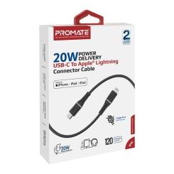 Дата кабель Promate USB-C to Lightning 1.2m Фото 1
