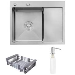 Мойка кухонная Kroner Geburstet-6350LHM Фото