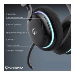Наушники GamePro Asgard Bragi 7.1 RGB Tri-Mod Black Фото 11