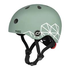 Шлем Scoot&Ride 45-51см, зеленый, с фонариком Фото