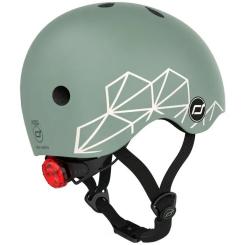 Шлем Scoot&Ride 45-51см, зеленый, с фонариком Фото 2
