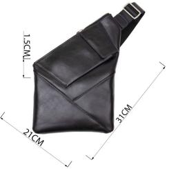 Сумка Grande Pelle Кожаная через плечо Черная Фото 2