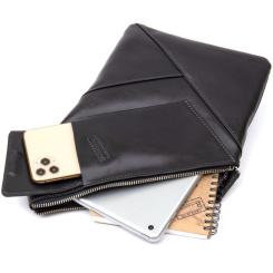 Сумка Grande Pelle Кожаная через плечо Черная Фото 4