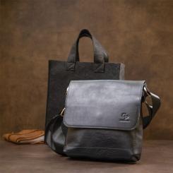 Сумка Grande Pelle Кожаная мужская Темно-синяя Фото 11