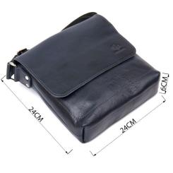 Сумка Grande Pelle Кожаная мужская Темно-синяя Фото 2