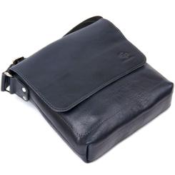 Сумка Grande Pelle Кожаная мужская Темно-синяя Фото 4