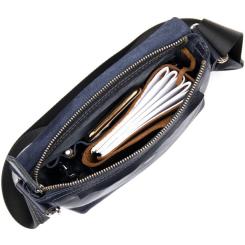 Сумка Grande Pelle Кожаная мужская Темно-синяя Фото 5