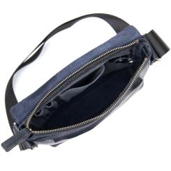 Сумка Grande Pelle Кожаная мужская Темно-синяя Фото 6