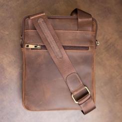 Сумка Shvigel На два отделения кожаная Коричневая Фото 9