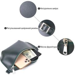 Сумка Shvigel Кожаная на пояс Зеленая Фото 3