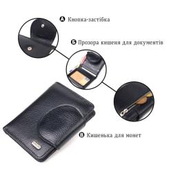 Портмоне Canpellini З натуральної шкіри Чорний Фото 3