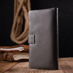 Портмоне Karya Из натуральной кожи Серое Фото 9