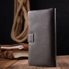 Портмоне Karya Из натуральной кожи Серое Фото 10