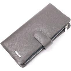 Портмоне Karya Из натуральной кожи Серое Фото