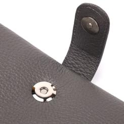 Портмоне Karya Из натуральной кожи Серое Фото 4