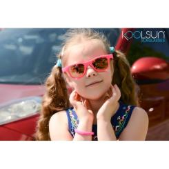 Детские солнцезащитные очки Koolsun Wave, 3-10 років, неоново-рожеві Фото 4