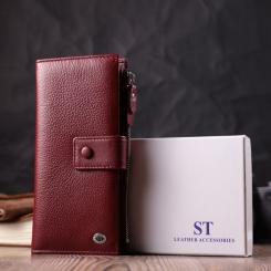 Кошелек ST Leather З натуральної шкіри Бордовий Фото 10