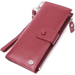 Кошелек ST Leather З натуральної шкіри Бордовий Фото
