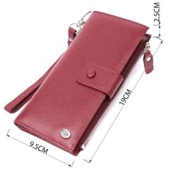 Кошелек ST Leather З натуральної шкіри Бордовий Фото 2