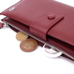 Кошелек ST Leather З натуральної шкіри Бордовий Фото 7