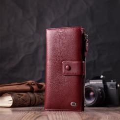 Кошелек ST Leather З натуральної шкіри Бордовий Фото 8